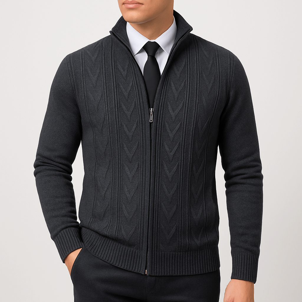 LUXEOUTFIT | Wool Zip Cardigan