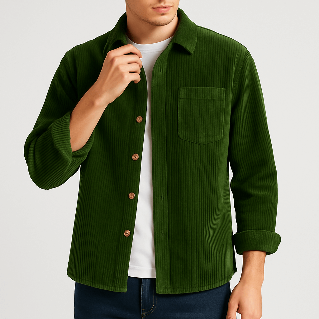 LUXEOUTFIT | Corduroy Button-Up Shirt