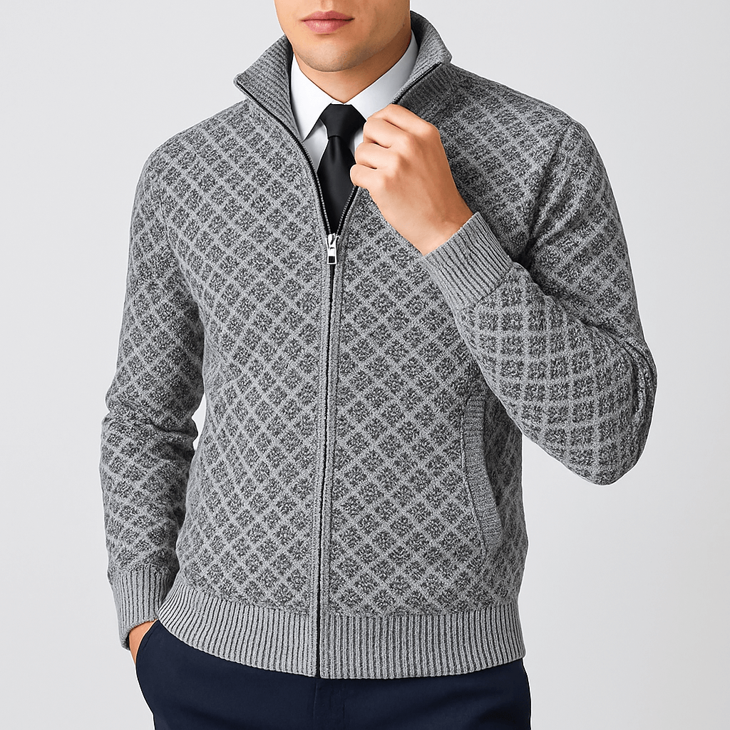 LUXEOUTFIT | Fitted Zip Cardigan