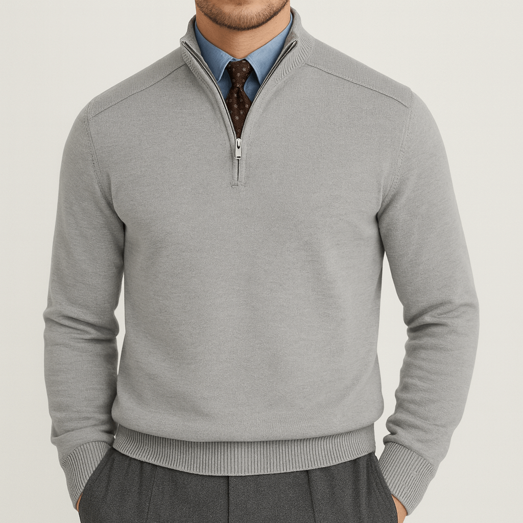 LUXEOUTFIT | Half-Zip Knit Sweater