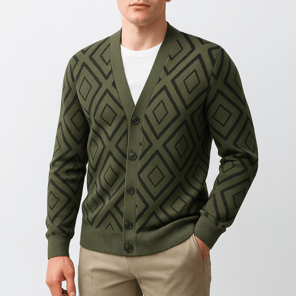 LUXEOUTFIT | Jacquard Slim Cardigan