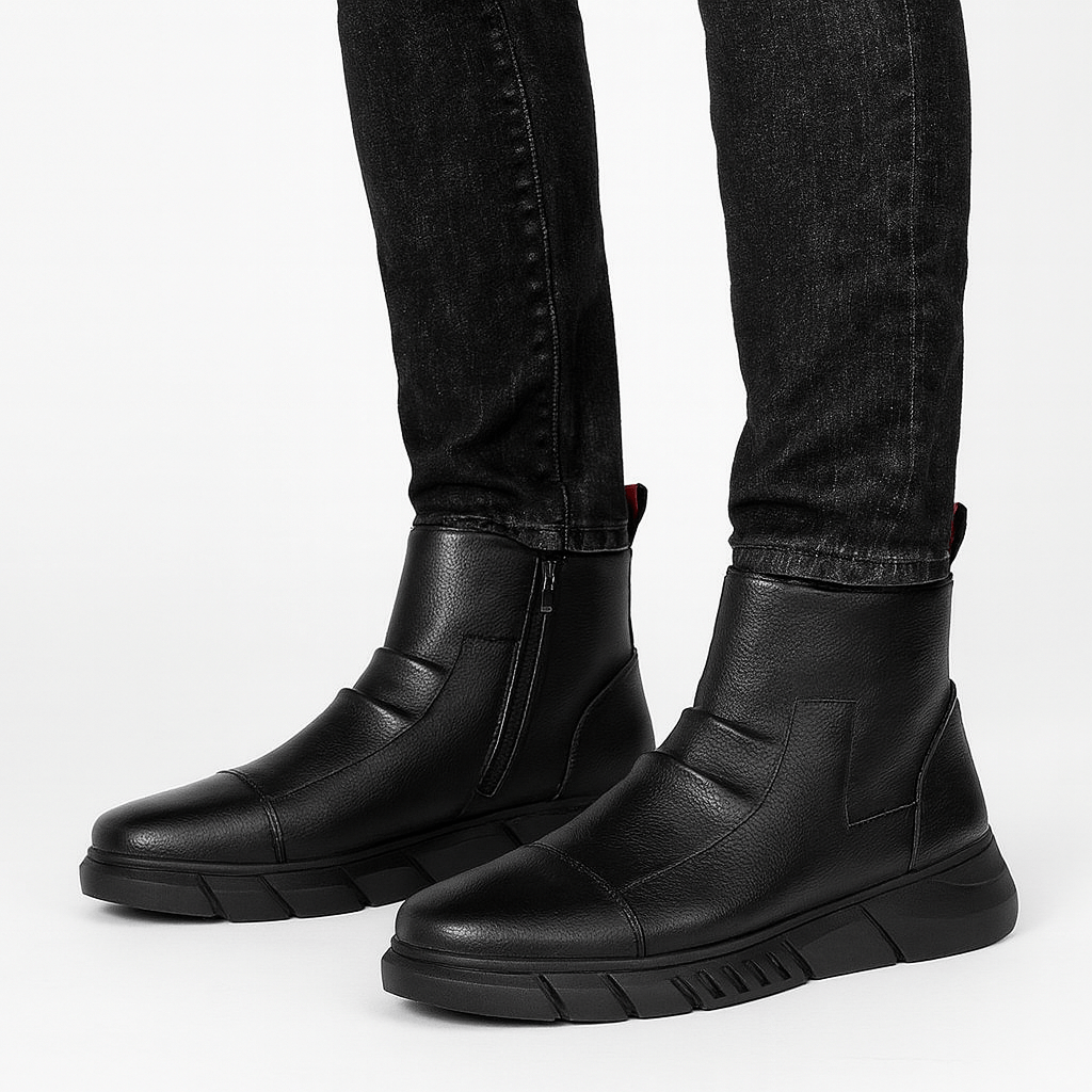 LUXEOUTFIT | Leather Zip Boots