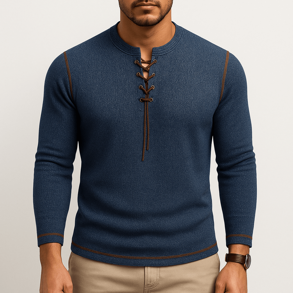 LUXEOUTFIT | Neck Long Sleeve Shirt