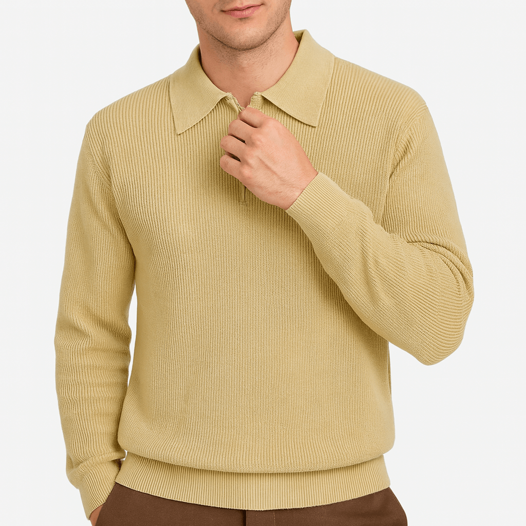 LUXEOUTFIT | Polo Sweater with Zipper