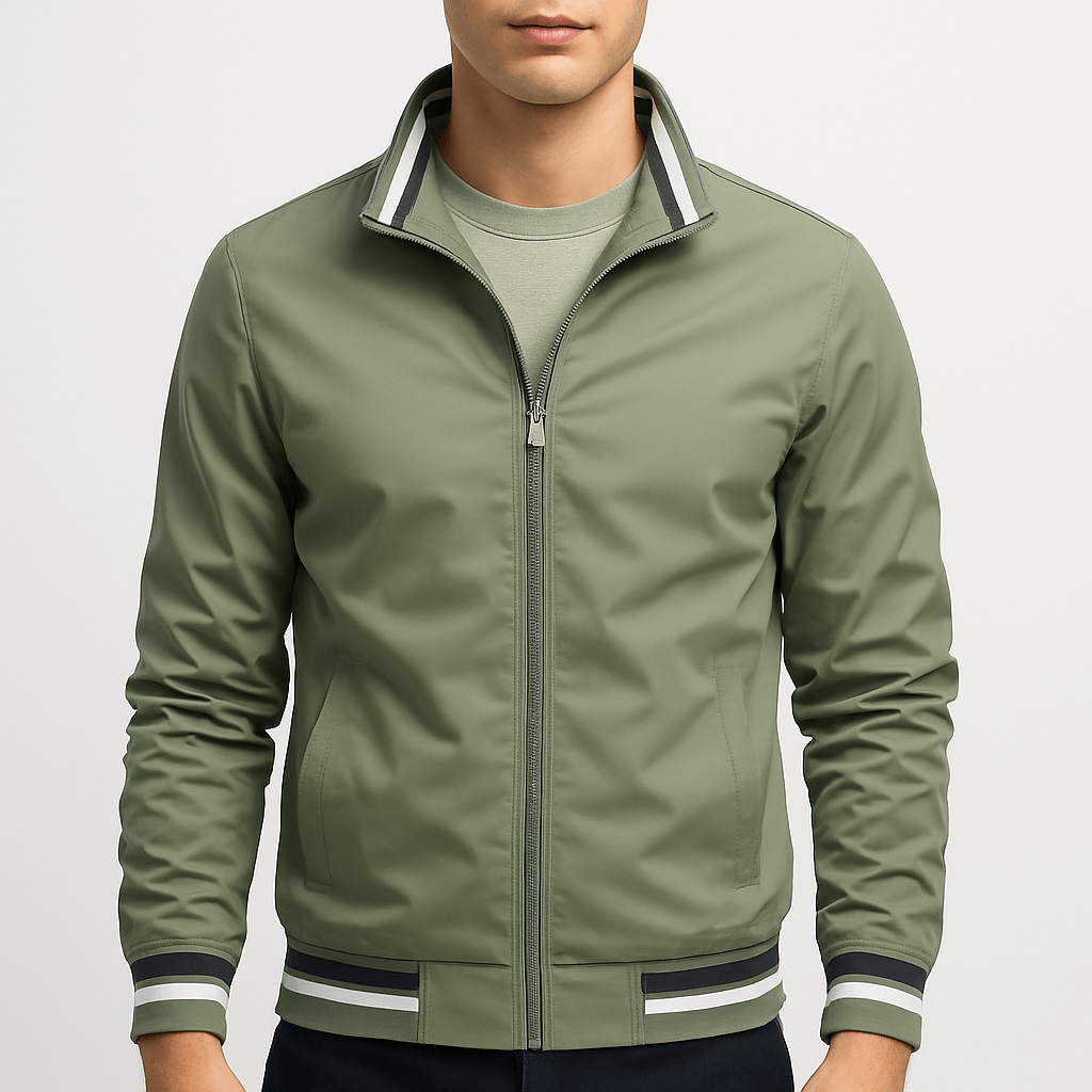 LUXEOUTFIT | Striped Collar Bomber