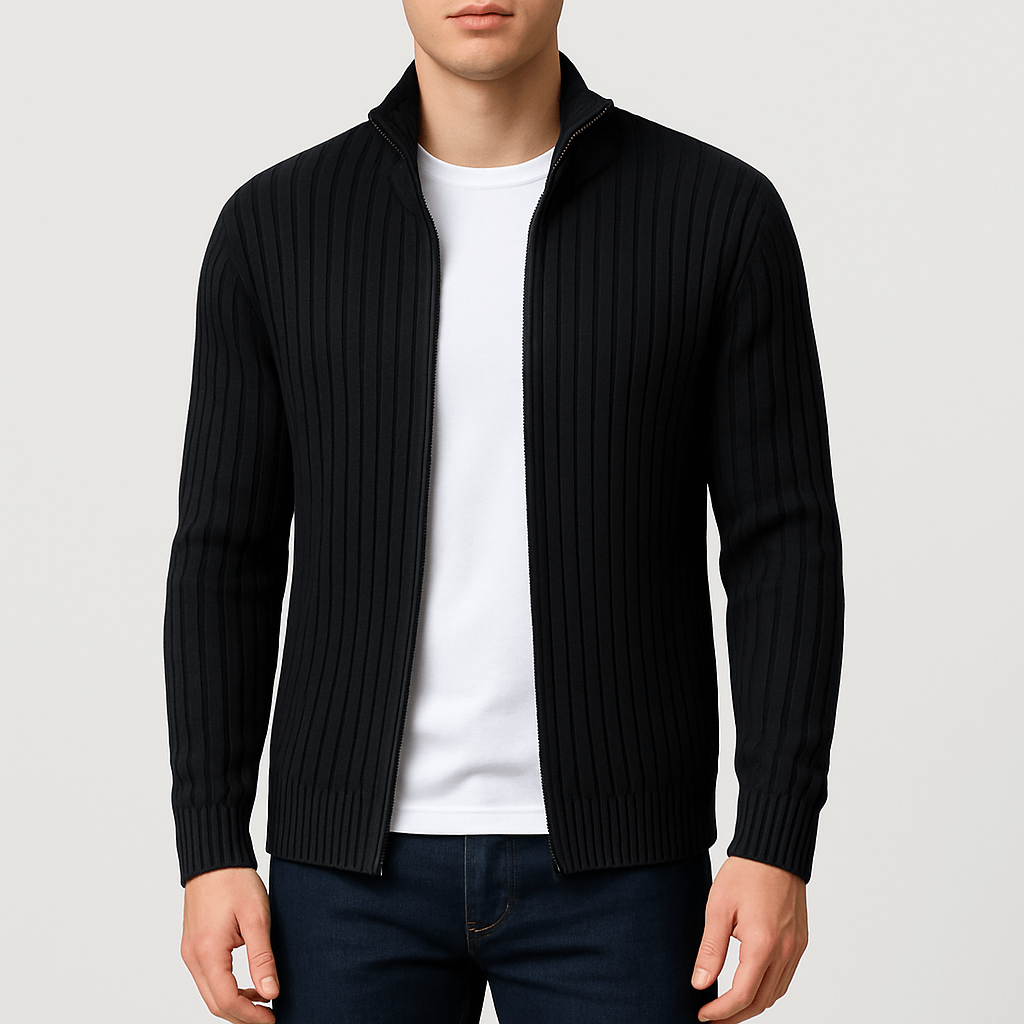 LUXEOUTFIT | Striped Zip Cardigan