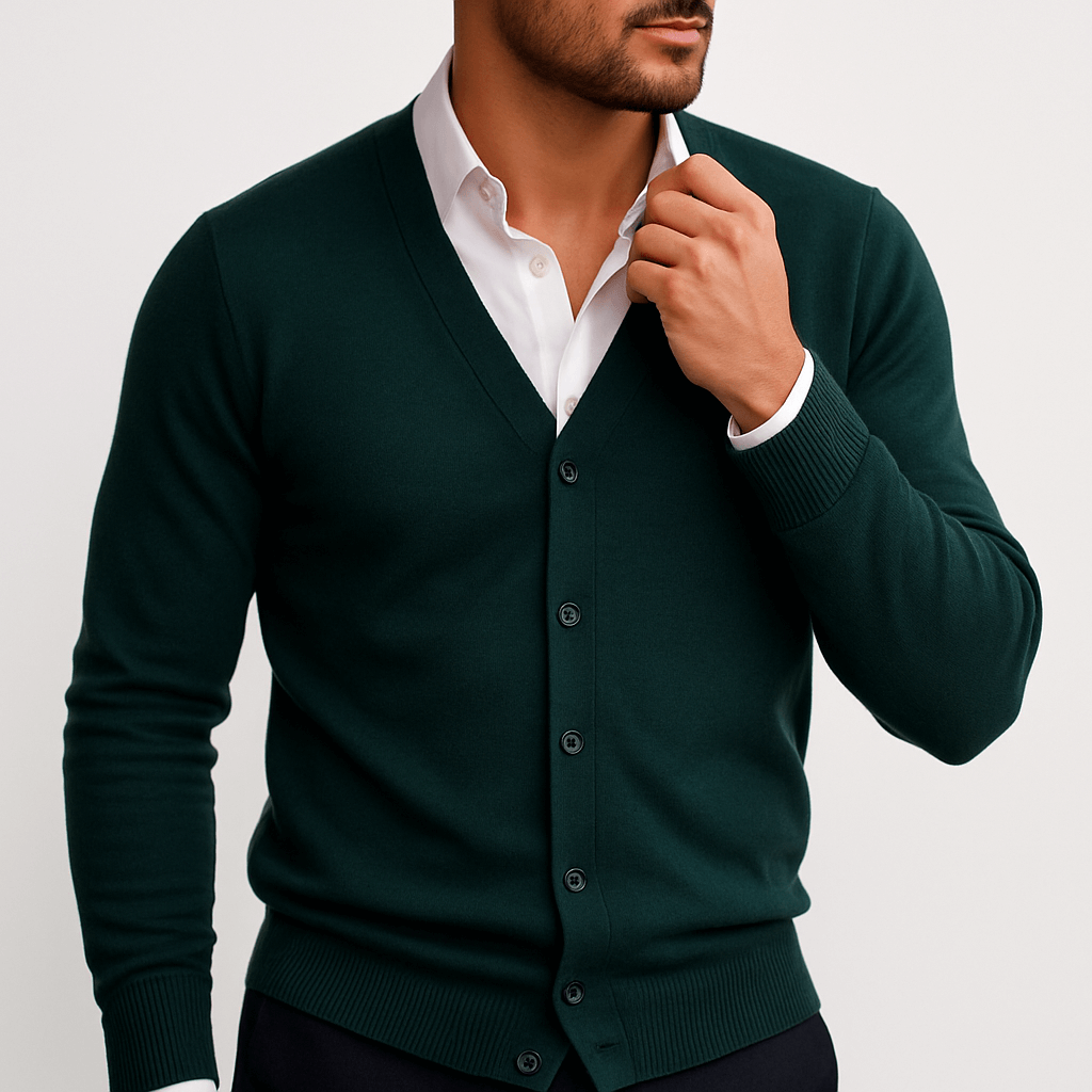 LUXEOUTFIT | V-Neck Button Cardigan