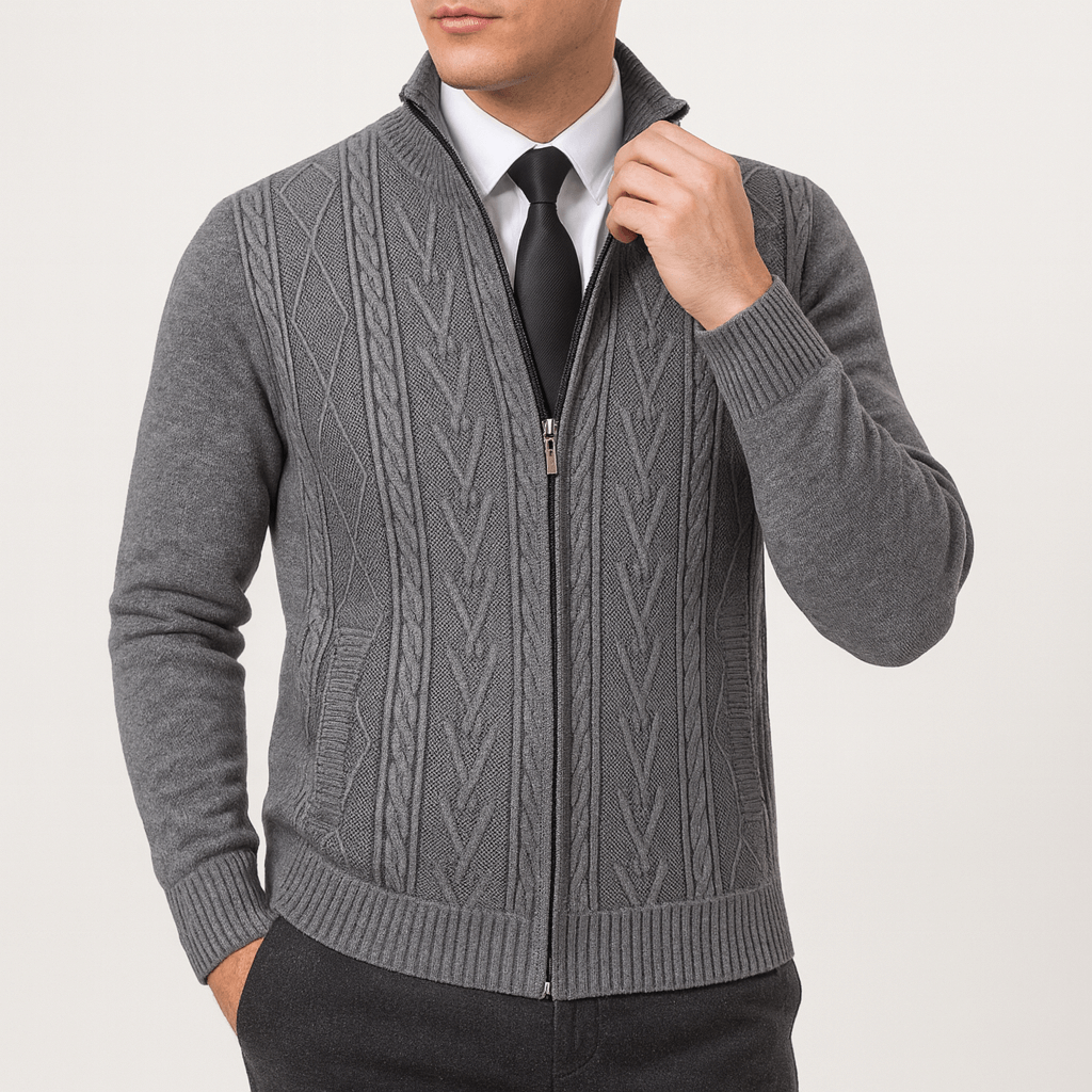 LUXEOUTFIT | Wool Zip Cardigan