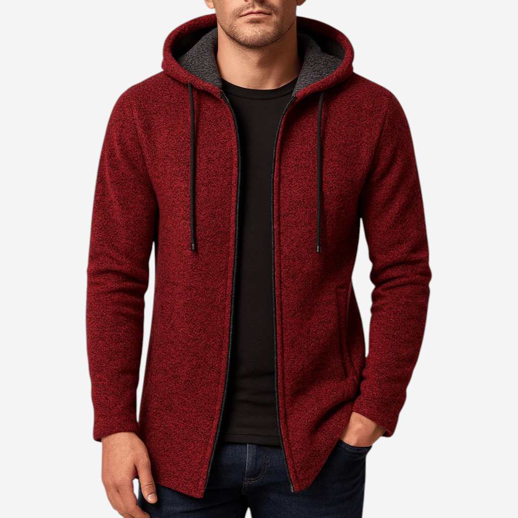 LUXEOUTFIT | Chenille Hooded Cardigan