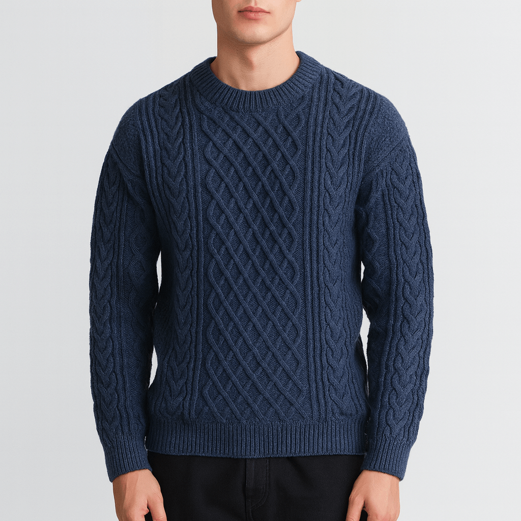 LUXEOUTFIT | Cable Knit Crew Neck Jumper