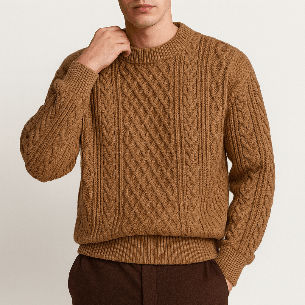 LUXEOUTFIT | Cable Knit Crew Neck Jumper