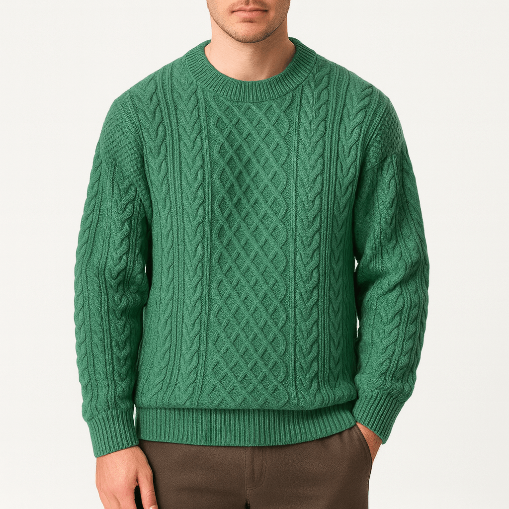 LUXEOUTFIT | Cable Knit Crew Neck Jumper