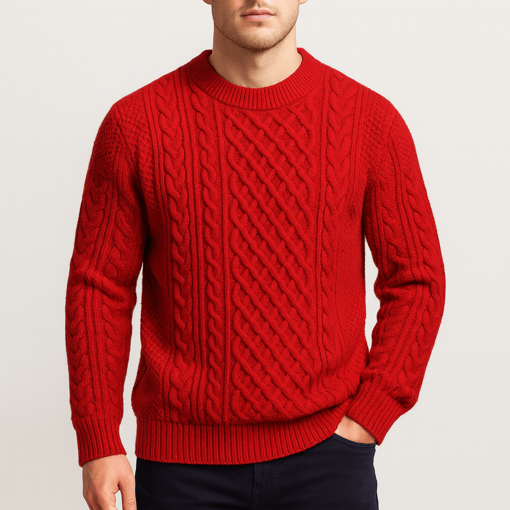 LUXEOUTFIT | Cable Knit Crew Neck Jumper