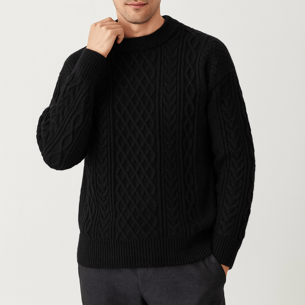LUXEOUTFIT | Cable Knit Crew Neck Jumper