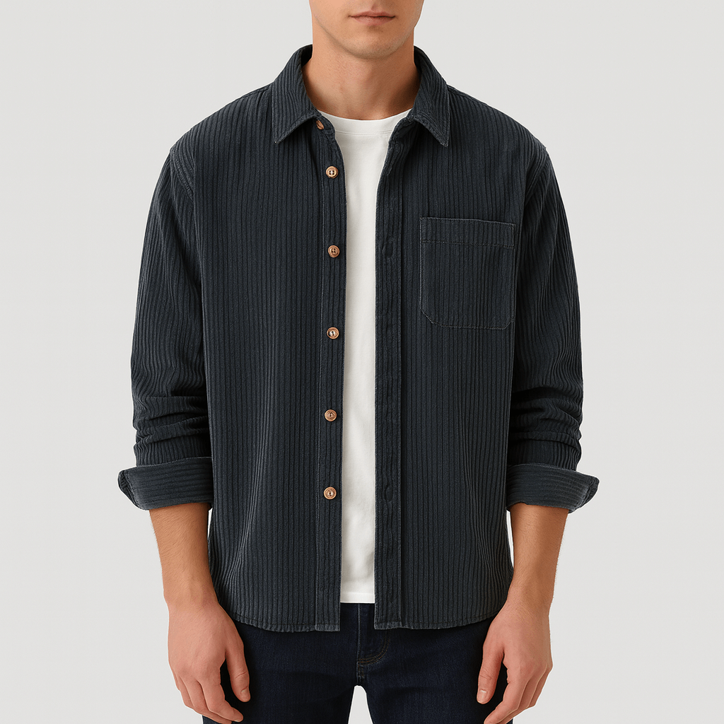 LUXEOUTFIT | Corduroy Button-Up Shirt
