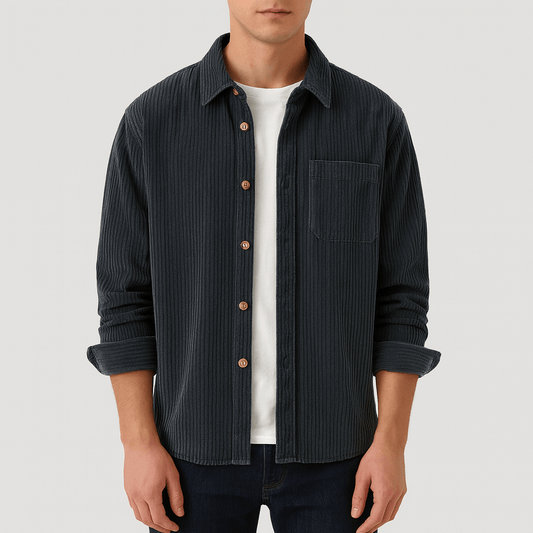 LUXEOUTFIT | Corduroy Button-Up Shirt