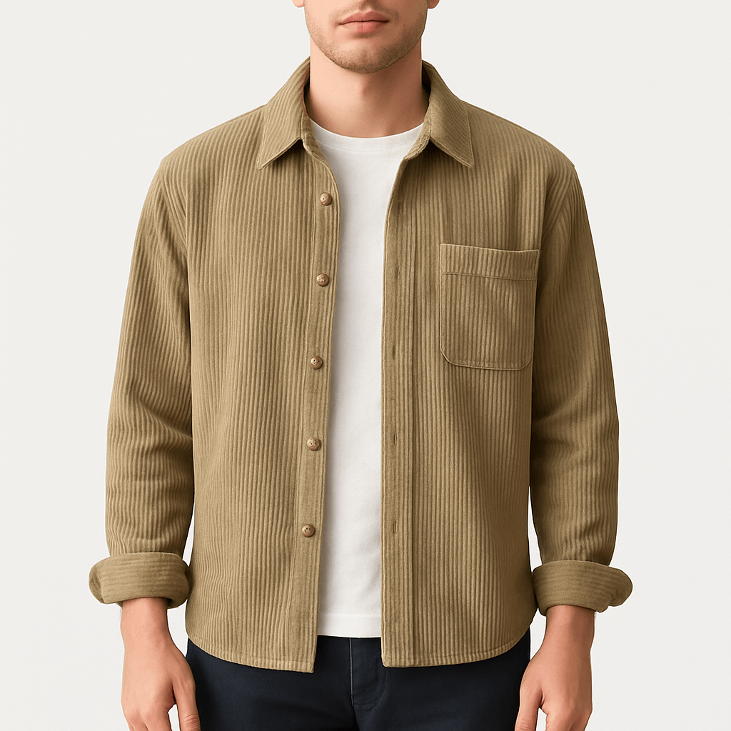 LUXEOUTFIT | Corduroy Button-Up Shirt