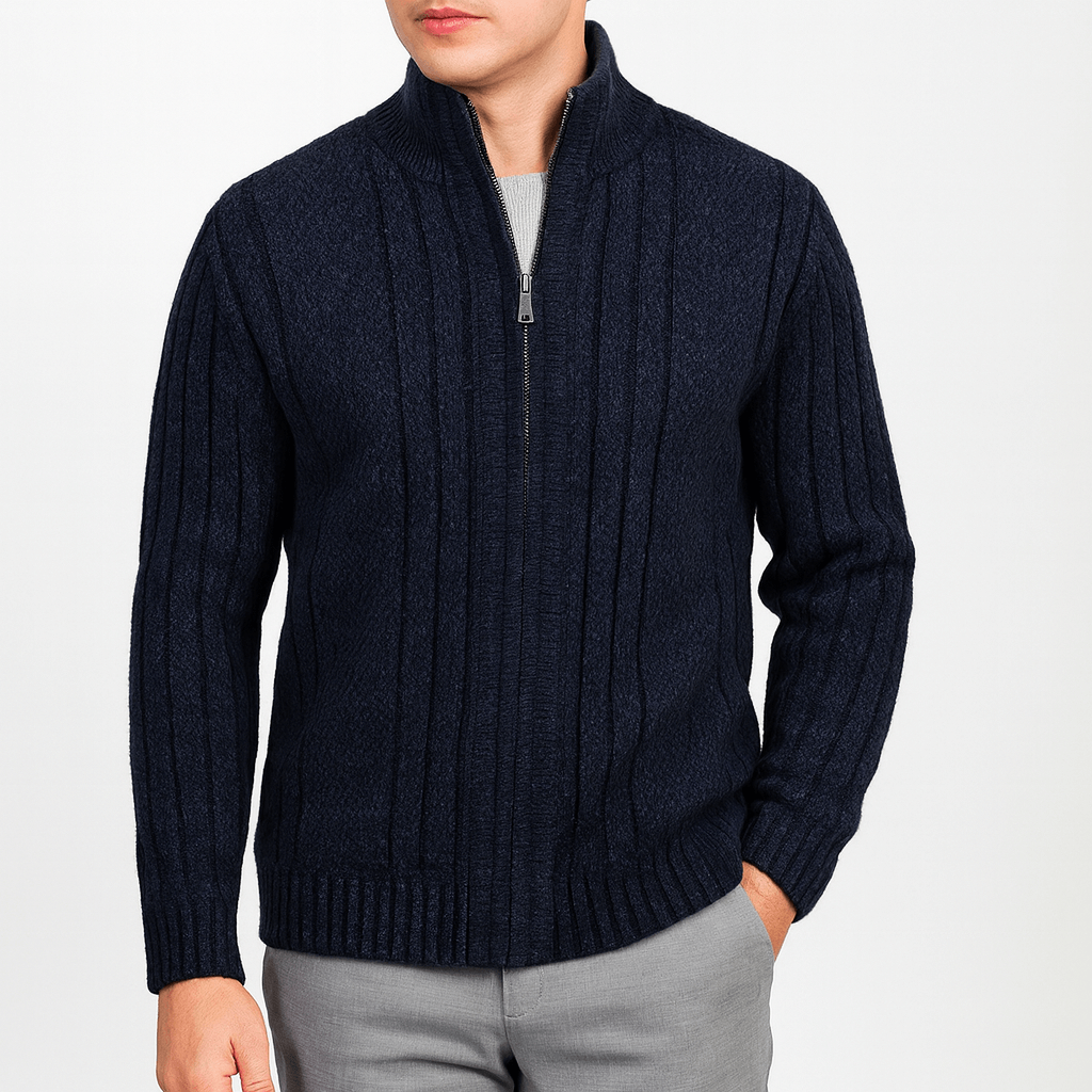 LUXEOUTFIT | Full-Zip Fleece Cardigan