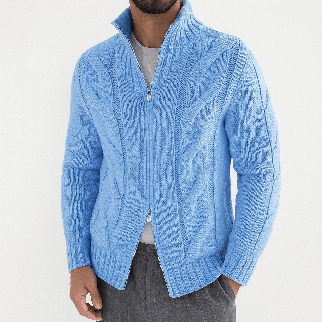 LUXEOUTFIT | Full-Zip Knit Cardigan