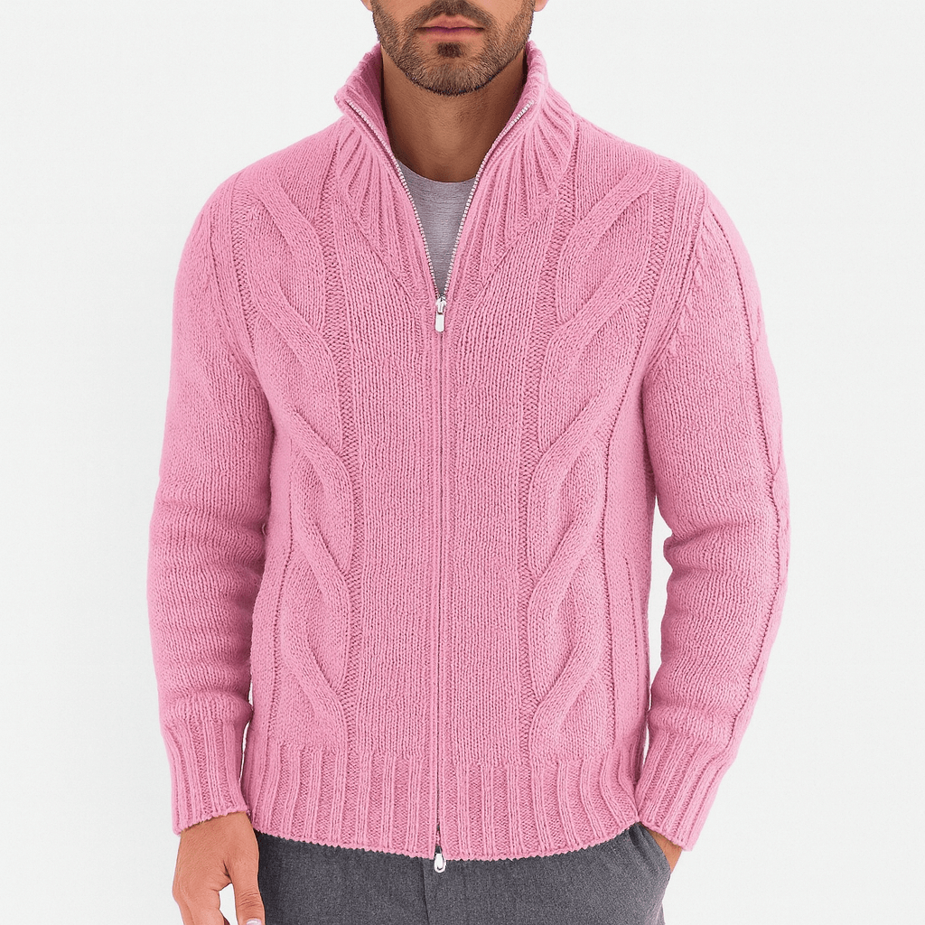 LUXEOUTFIT | Full-Zip Knit Cardigan