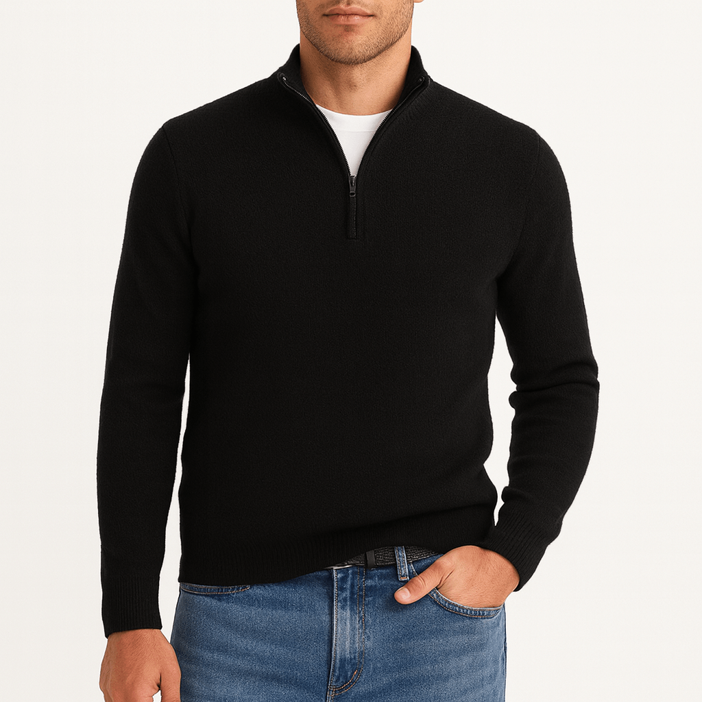 LUXEOUTFIT | Full-Zip Knit Sweater