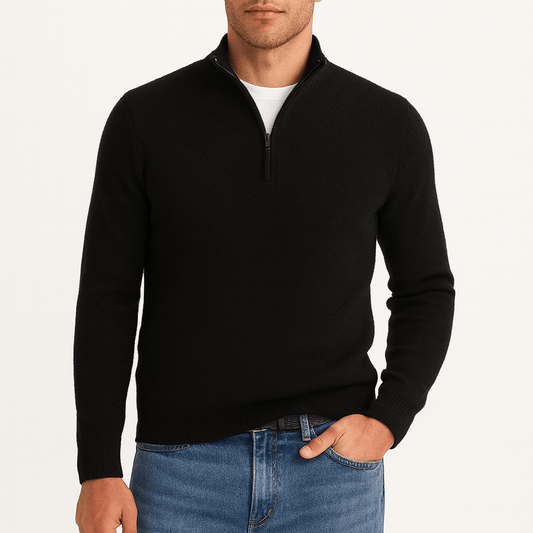 LUXEOUTFIT | Full-Zip Knit Sweater