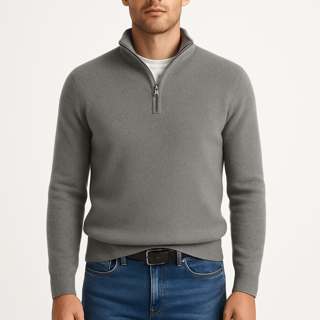 LUXEOUTFIT | Full-Zip Knit Sweater