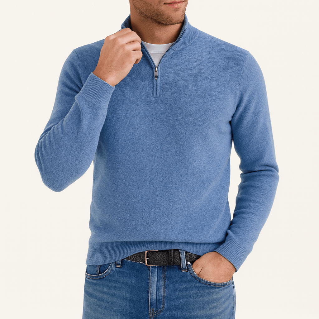 LUXEOUTFIT | Full-Zip Knit Sweater