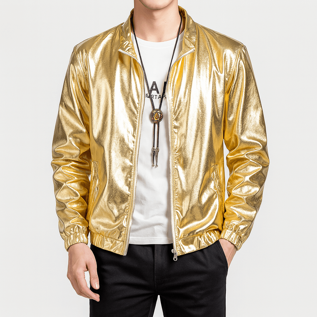 LUXEOUTFIT | Glossy Zip Jacket