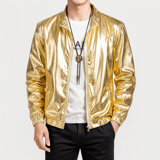 LUXEOUTFIT | Glossy Zip Jacket