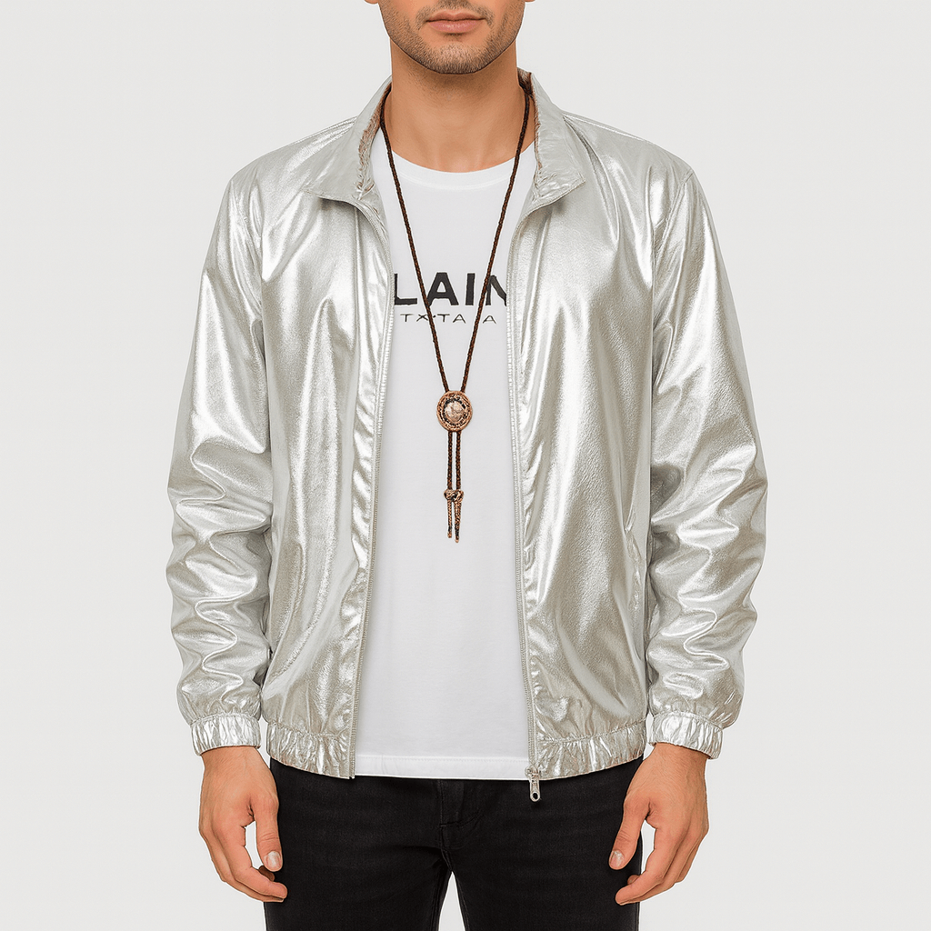 LUXEOUTFIT | Glossy Zip Jacket