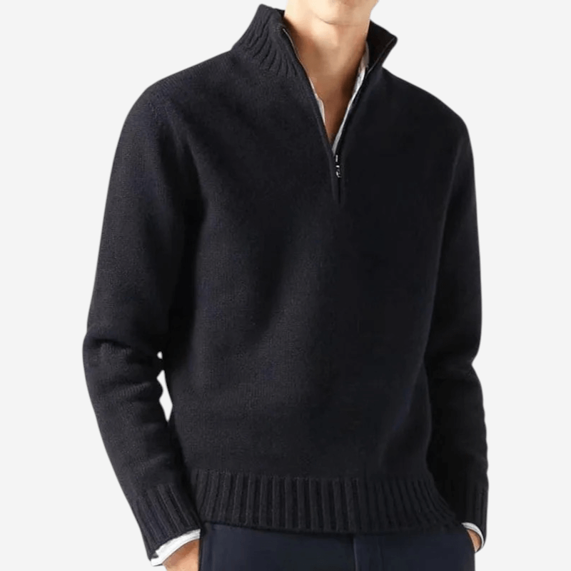 LUXEOUTFIT | Half-Zip Knit Sweater