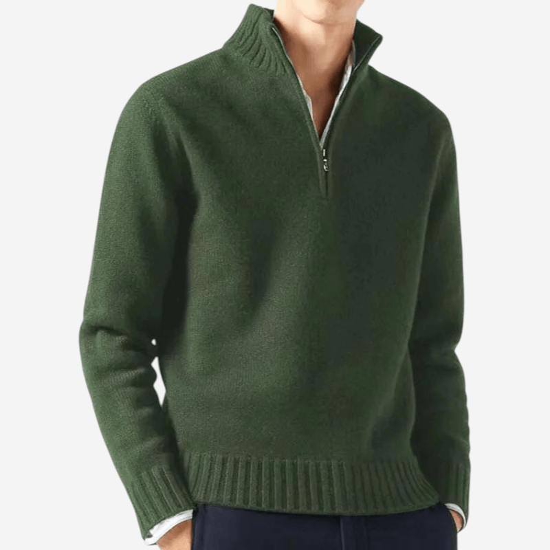 LUXEOUTFIT | Half-Zip Knit Sweater