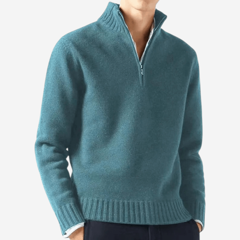 LUXEOUTFIT | Half-Zip Knit Sweater