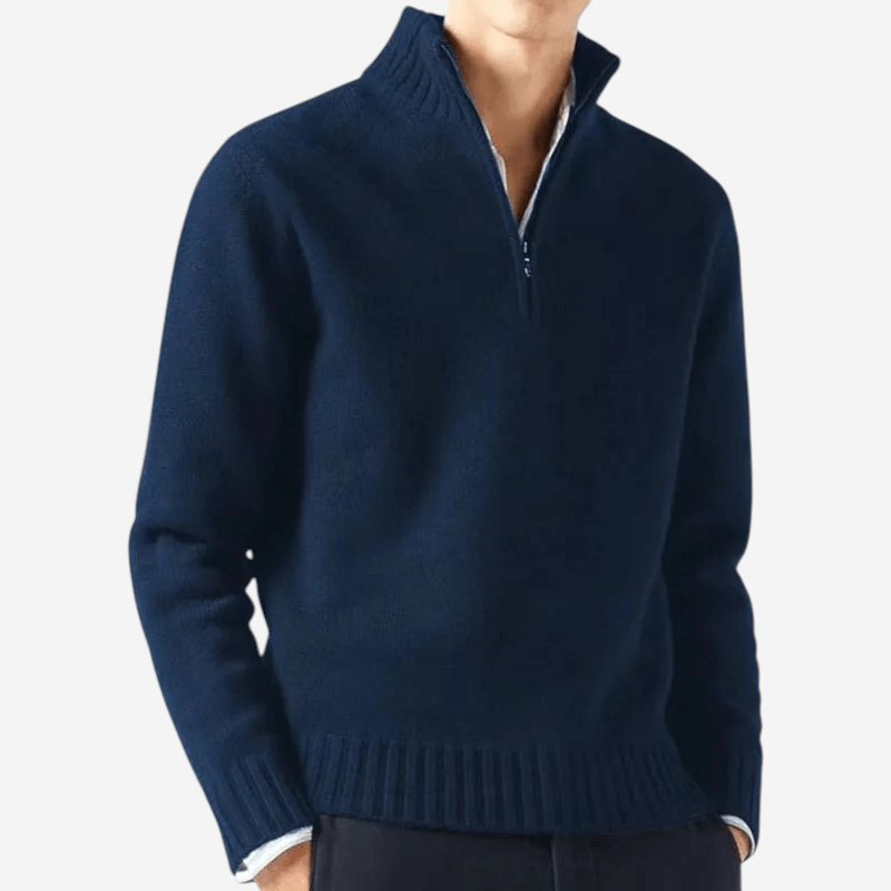 LUXEOUTFIT | Half-Zip Knit Sweater