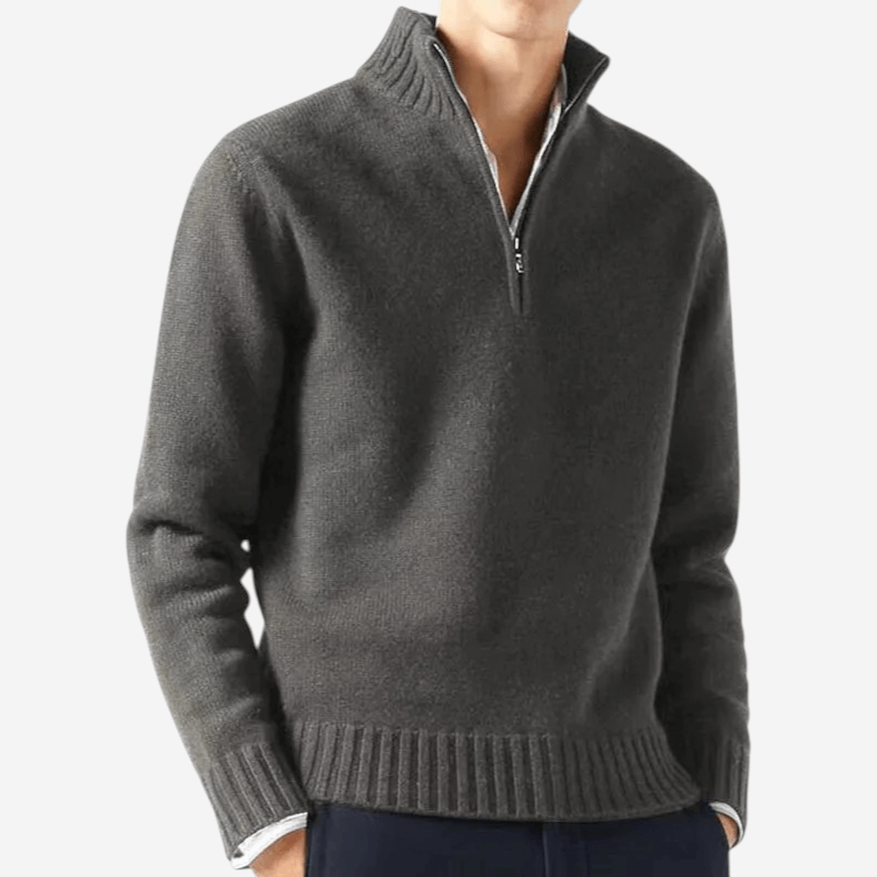 LUXEOUTFIT | Half-Zip Knit Sweater