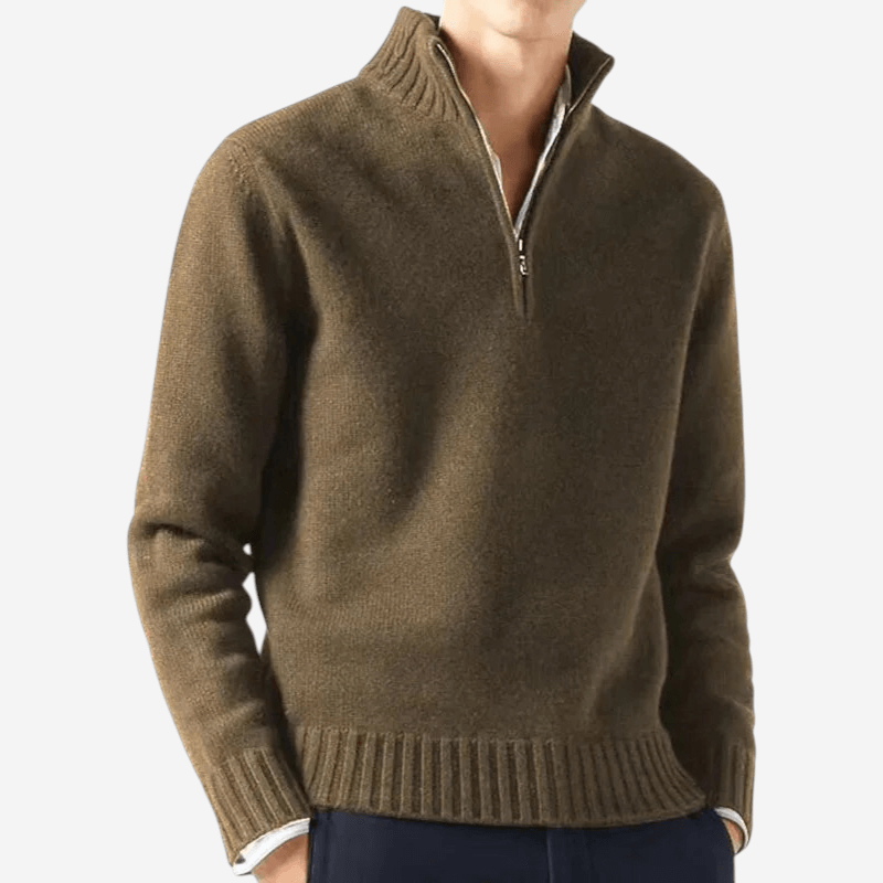LUXEOUTFIT | Half-Zip Knit Sweater