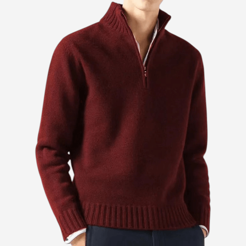 LUXEOUTFIT | Half-Zip Knit Sweater