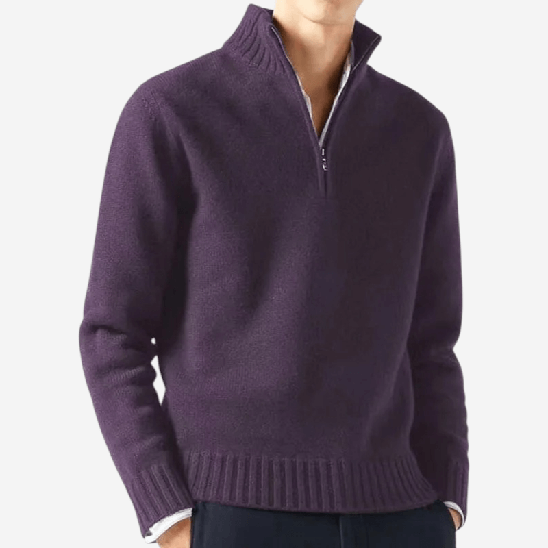 LUXEOUTFIT | Half-Zip Knit Sweater