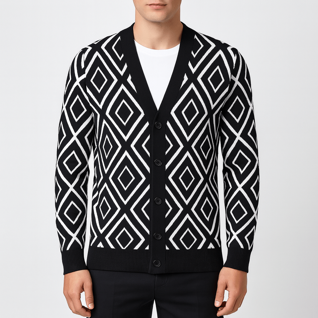 LUXEOUTFIT | Jacquard Slim Cardigan