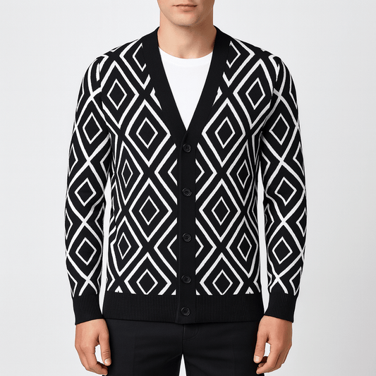 LUXEOUTFIT | Jacquard Slim Cardigan