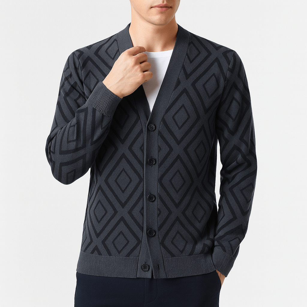 LUXEOUTFIT | Jacquard Slim Cardigan