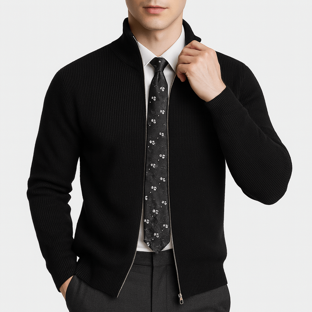 LUXEOUTFIT | Knitted Zip Sweater