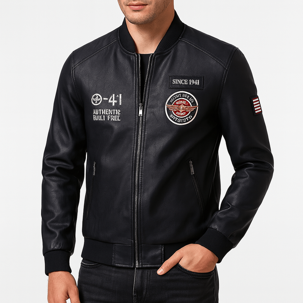 LUXEOUTFIT | Leather Patch Jacket