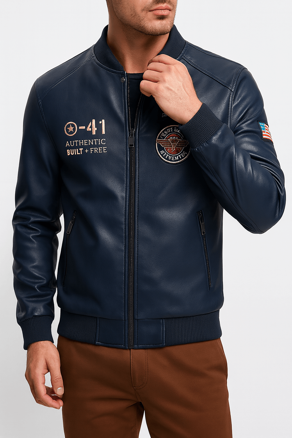 LUXEOUTFIT | Leather Patch Jacket