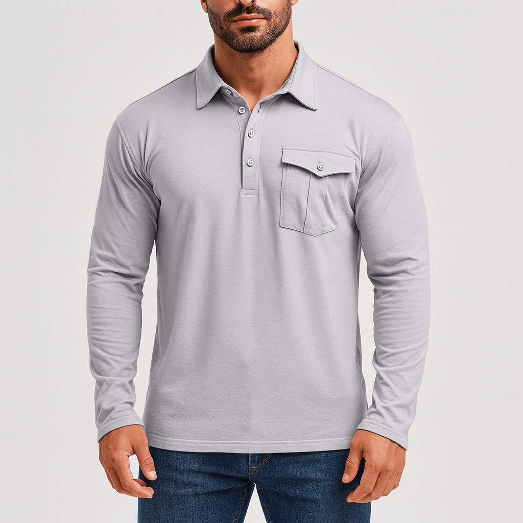 LUXEOUTFIT | Long Sleeve Polo Shirt