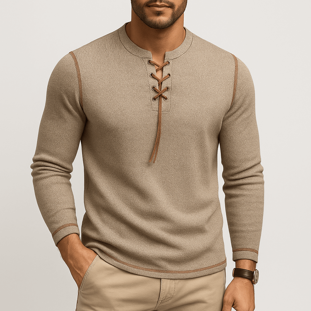 LUXEOUTFIT | Neck Long Sleeve Shirt