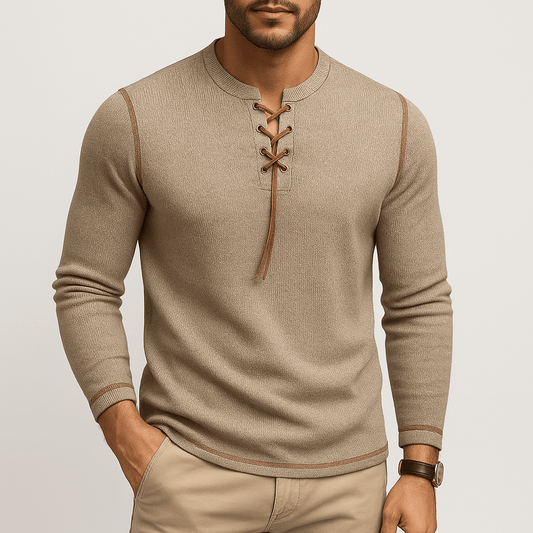 LUXEOUTFIT | Neck Long Sleeve Shirt