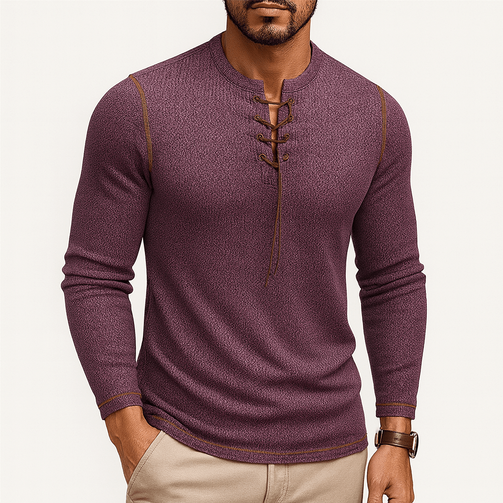 LUXEOUTFIT | Neck Long Sleeve Shirt