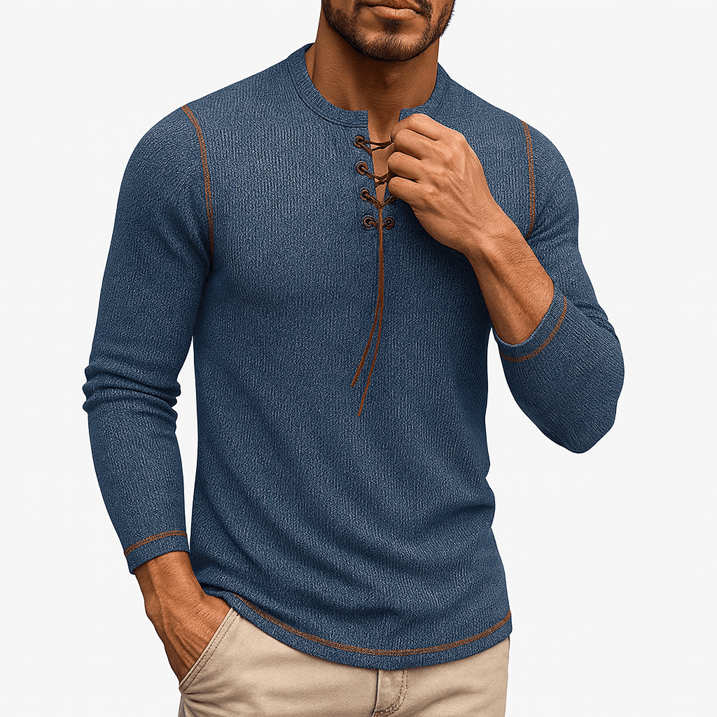 LUXEOUTFIT | Neck Long Sleeve Shirt